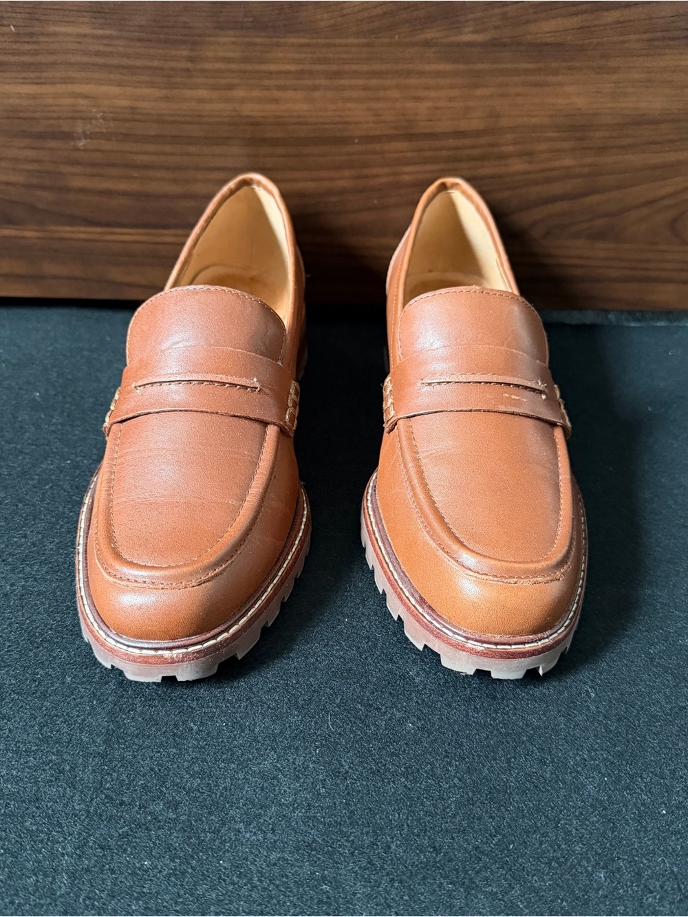 Madewell Corine Lugsole Loafer Women's Size 7 Camel Brown Leather - Picture 2 of 13